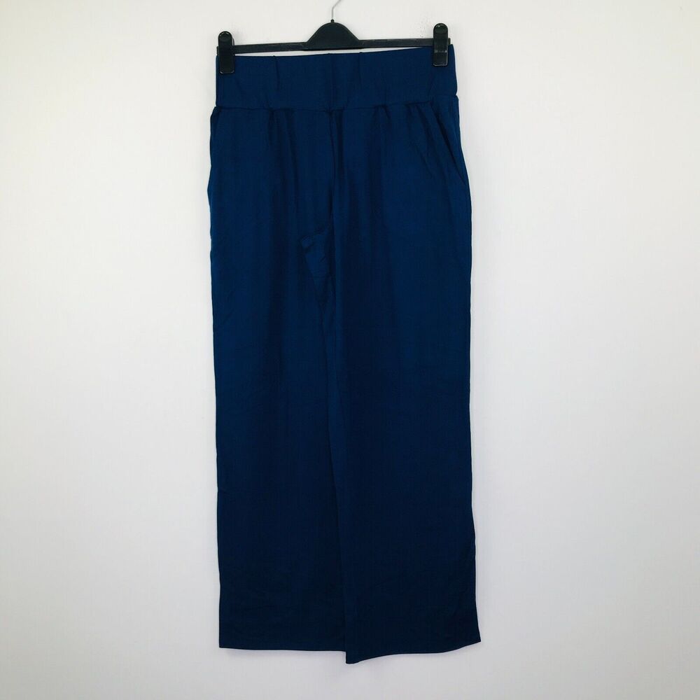 Elizabeth & Clarke Women's XS Pants Blue Solid Straight Pull On NWOT BF3